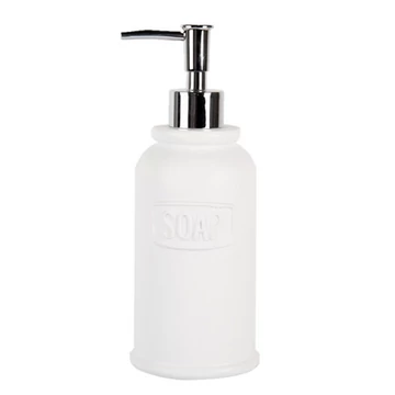 Kerámia folyékonyszappan adagoló, 8x21cm, 350ml, Soap felirattal, CLEEF.65874