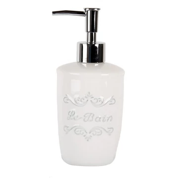 Kerámia folyékonyszappan adagoló, 9x20cm, 350ml, Le Bain felirattal, CLEEF.6CE1993