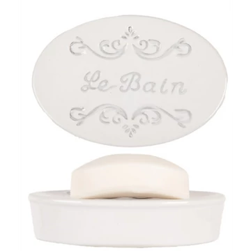 Kerámia szappantartó 13x9x3cm, Le Bain felirattal, CLEEF.6CE1995