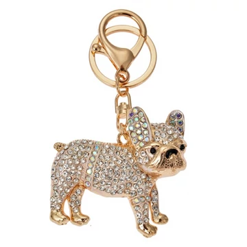 Fém kulcstartó kutyás, üveggyönggyel, 5x2x6cm, CLEEF.JZKC0166 Fém kulcstartó kutyás, üveggyönggyel, 5x2x6cm, CLEEF.JZKC0166