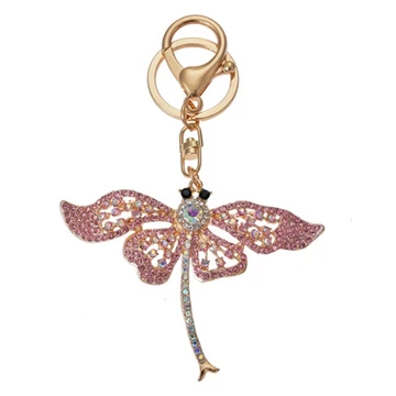 Fém kulcstartó szitakötős, üveggyönggyel, 6x1x8cm, CLEEF.JZKC0167 Fém kulcstartó szitakötős, üveggyönggyel, 6x1x8cm, CLEEF.JZKC0167