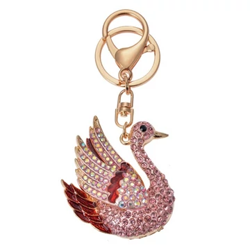 Fém kulcstartó hattyús, üveggyönggyel, 5x2x6cm, CLEEF.JZKC0171 Fém kulcstartó hattyús, üveggyönggyel, 5x2x6cm, CLEEF.JZKC0171