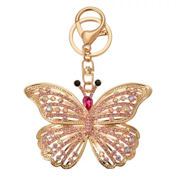 Fém kulcstartó lepkés, üveggyönggyel, 6x2x8cm, CLEEF.JZKC0176 Fém kulcstartó lepkés, üveggyönggyel, 6x2x8cm, CLEEF.JZKC0176