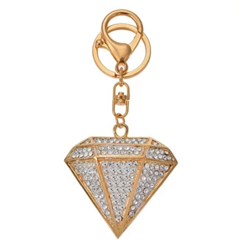 Fém kulcstartó gyémántkő forma, üveggyönggyel, 5x2x6cm, CLEEF.JZKC0181 Fém kulcstartó gyémántkő forma, üveggyönggyel, 5x2x6cm, CLEEF.JZKC0181