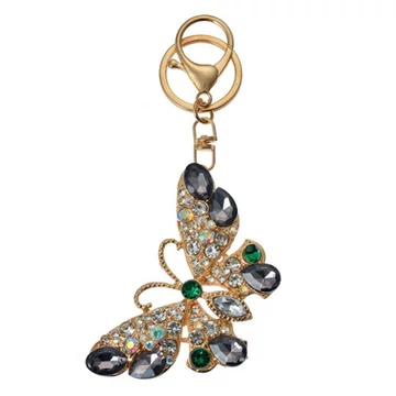 Fém kulcstartó pillangós, üveggyönggyel, 5x1x8cm, CLEEF.JZKC0191 Fém kulcstartó pillangós, üveggyönggyel, 5x1x8cm, CLEEF.JZKC0191