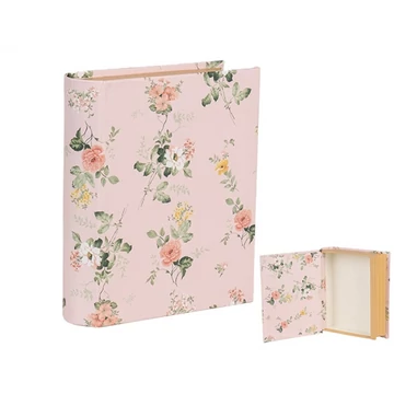 Rózsás karton könyvdoboz 17x14x5cm, pink, CLEEF.66013P