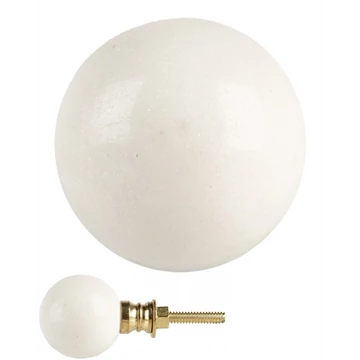 Fehér gömb kerámia ajtógomb 3cm, CLEEF.66058