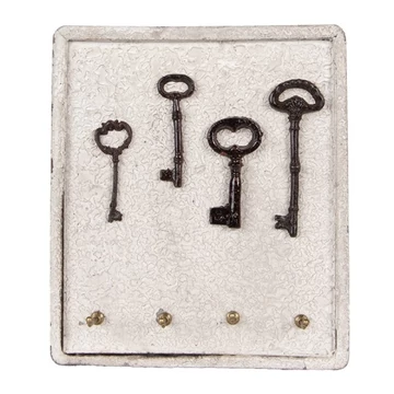 Kulcstartó fogas fa-fém, 22x5x25cm, CLEEF.6H2399