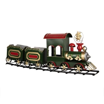 Zöld karácsonyi fémvonat, 77x15x31cm, CLEEF.5Y1309 Zöld karácsonyi fémvonat, 77x15x31cm, CLEEF.5Y1309