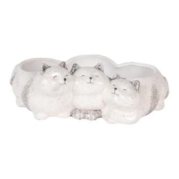Kerámia virágkaspó cicás, 27x16x10cm, CLEEF.6CE2132