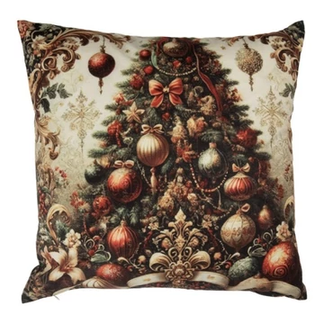Párnahuzat karácsonyfával, 45x45cm, polyester, CLEEF.NCH23