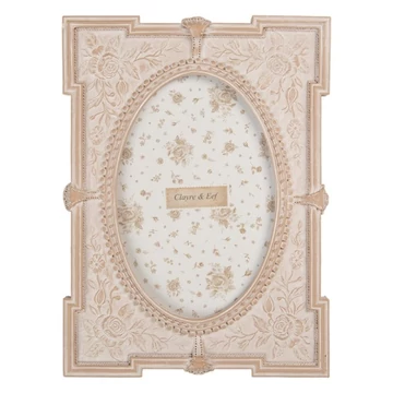 Antik pink rózsás képkeret 15x2x21/10x15cm, műanyag, CLEEF.2F1368S