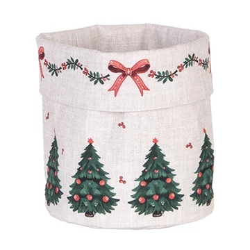 Kenyérkosár15x16cm, 100% pamut, Traditional Christmas Harmony, CLEEF.TCH50
