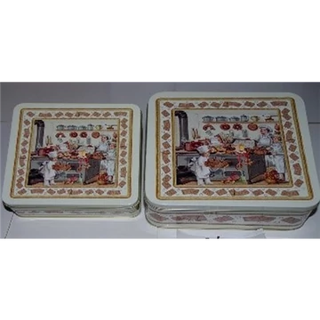 Konyhai fémdoboz szett, 2 db-os,187x187x72mm/150x150x75mm, Backstube, GAW.006.2882