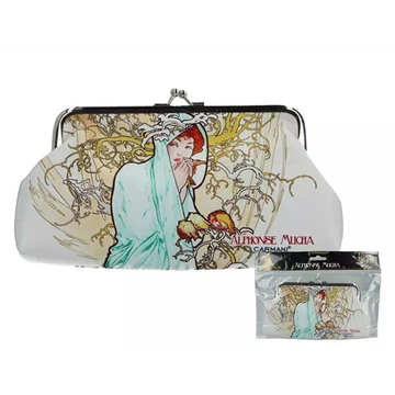 Műbőr pénztárca 20x10x1cm Mucha: Tél, H.C.021-4603