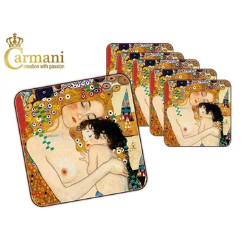 Parafa poháralátét 10x10cm, " Klimt: Anya gyermekével ", H.C.532-1206