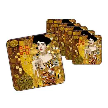 Parafa poháralátét 10x10 cm, 6 db-os,Klimt:Adele Bloch, H.C.532-1215