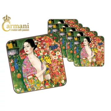 Parafa poháralátét 10x10cm, " Klimt: A táncos ", H.C.532-1216