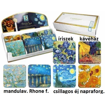 Parafa poháralátét 10x10cm, Van Gogh:Kávéház éjjel, H.C.830-0002