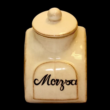 Nagy fűszertartó antikolt,kerámia,kézzel festett12x13,5x18cm, V.K.01-02