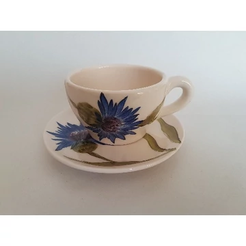 Búzavirágos kávéscsésze,kerámia,1,5dl,kézzel festett, V.K.11-05