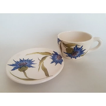 Búzavirágos teásalj,dia.17 cm,kerámia,kézzel festett, V.K.11-08 Búzavirágos teásalj,dia.17 cm,kerámia,kézzel festett, V.K.11-08