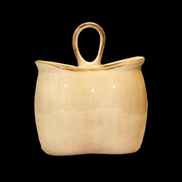 Romantik dupla fakanáltartó, natúr,kerámia,kézzel festett-17x9,5x20cm, V.K.27-13