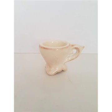 Romantik tojástartó,natúr,kerámia,kézzel festett-6cm, V.K.27-14