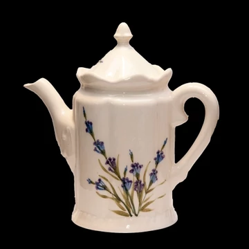 Romantik festett kanna,levendula,kerámia,kézzel festett-1liter, V.K.28-01