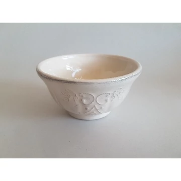 Romantik csipkés müzlistál kicsi,dia13 x7,5 cm,natur,kerámia,kézzel festett, V.K.34-12-01