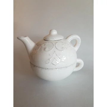 Romantik csipkés egyszemélyes teás,0,25 l,natur,kerámia,kézzel festett, V.K.34-17