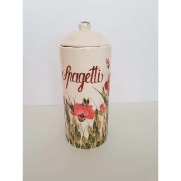 Tele virágos spagettitartó,pipacs,kerámia,kézzel festett-dia.12x30cm, V.K.43-20