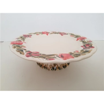 Tele virágos tortatál,pipacs,kerámia,kézzel festett-dia.28x9cm, V.K.43-28 Tele virágos tortatál,pipacs,kerámia,kézzel festett-dia.28x9cm, V.K.43-28