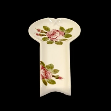 Romantik rózsás lapos fakanáltartó,kerámia,kézzel festett-12,5x25x3cm, V.K.44-11