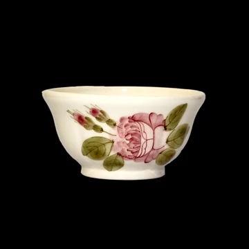 Romantik rózsás tálka,kerámia,kézzel festett-dia.13,5x7,5cm-3dl, V.K.44-12