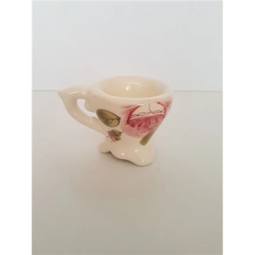Romantik rózsás tojástartó,kerámia,kézzel festett-6cm, V.K.44-14