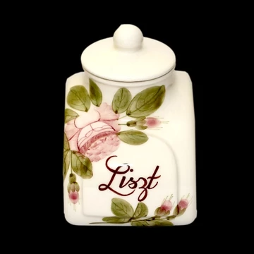 Rózsás fűszertartó nagy,kerámia,kézzel festett-12x13,5x18cm-1,4liter, V.K.44-22