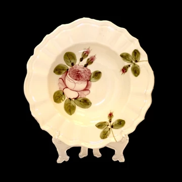 Romantik rózsás mélytányér,kerámia,kézzel festett-dia.24x5cm, V.K.44-24 Romantik rózsás mélytányér,kerámia,kézzel festett-dia.24x5cm, V.K.44-24