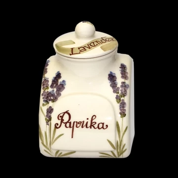 Violin levendulás nagyfűszertartó,kerámia,kézzel festett-12x13,5x18cm-1,4 liter, V.K.52-22