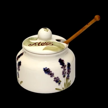 Violin levendulás méztartó kicsi,csurgatóval,kerámia,kézzel festett-5dl, V.K.52-30-01 Violin levendulás méztartó kicsi,csurgatóval,kerámia,kézzel festett-5dl, V.K.52-30-01