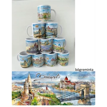 Porcelánbögre, Budapest, CZW.bög-BU12