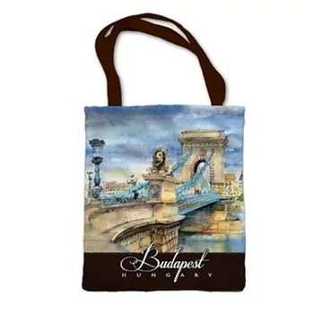 Táska ,polyester,30x32cm,Budapest-Lánchíd, CZW.pestásk-BU02