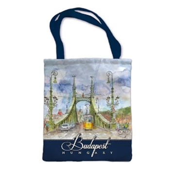 Táska ,polyester,30x32cm,Budapest-Szabadság-híd, CZW.pestásk-BU03
