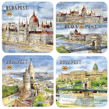 Parafa poháralátét 4db-os szett, Budapest, CZW.pohalá4C-BU