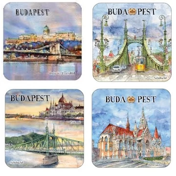 Parafa poháralátét 4db-os szett, Budapest, CZW.pohalá4G-BU