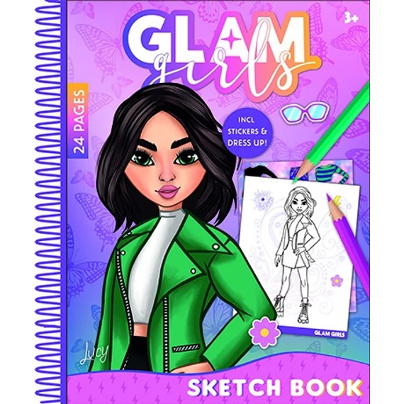 Glam Girls Lucy spirál vázlatfüzet 24 lapos, matricával Glam Girls Lucy spirál vázlatfüzet 24 lapos, matricával