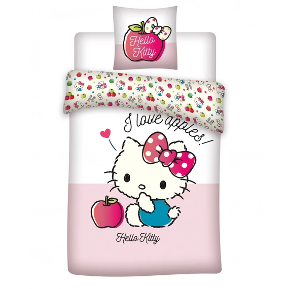 Hello Kitty Apple gyerek, ovis ágyneműhuzat 100×140 cm, 40×45 cm