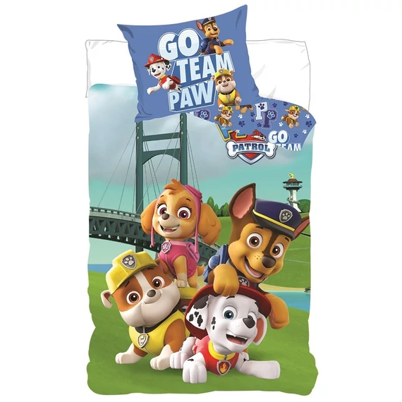 Mancs Őrjárat Go Team Paw gyerek, ovis ágyneműhuzat 100×135cm, 40×60 cm
