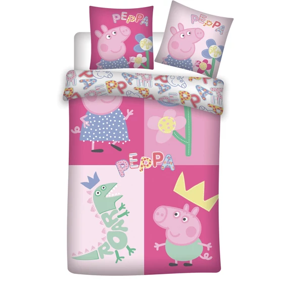 Peppa malac Roar gyerek, ovis ágyneműhuzat 100×135cm, 40×60 cm Peppa malac Roar gyerek, ovis ágyneműhuzat 100×135cm, 40×60 cm