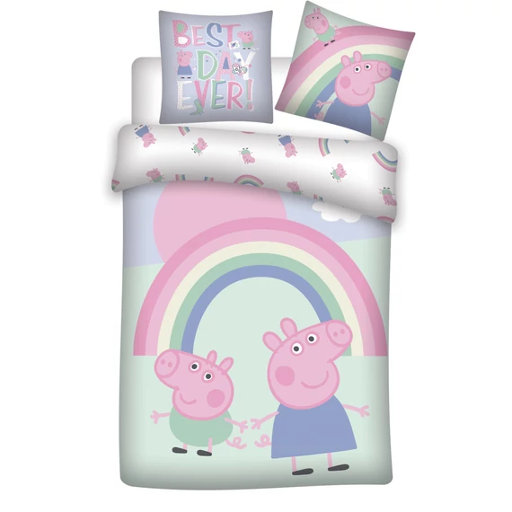 Peppa malac Best Day gyerek, ovis ágyneműhuzat 100×135cm, 40×60 cm Peppa malac Best Day gyerek, ovis ágyneműhuzat 100×135cm, 40×60 cm